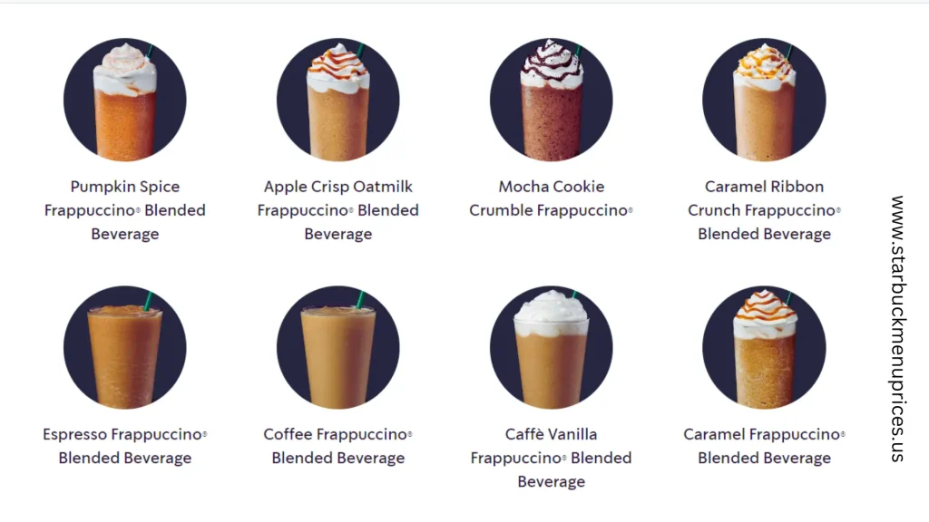 Frappuccino Blended Beverages menu