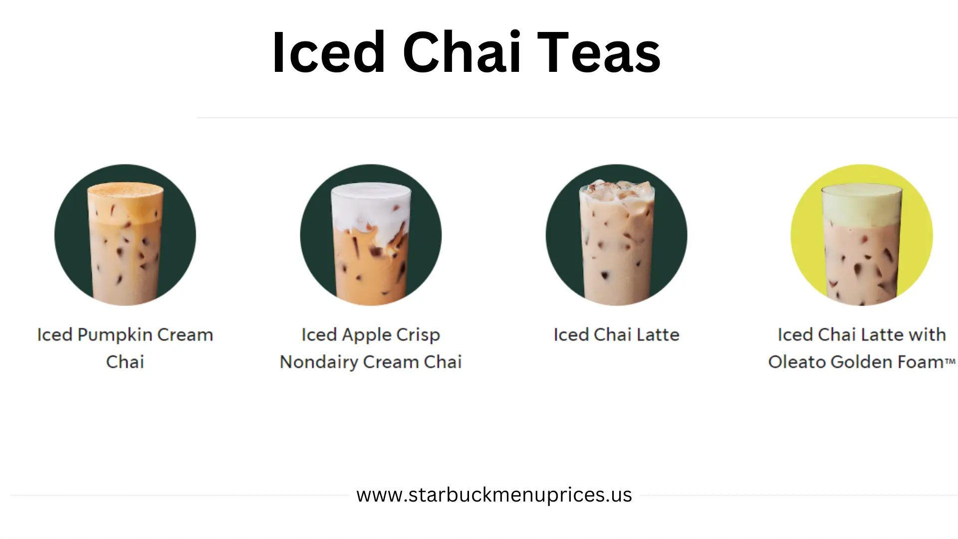 Iced Chai Teas menu prices