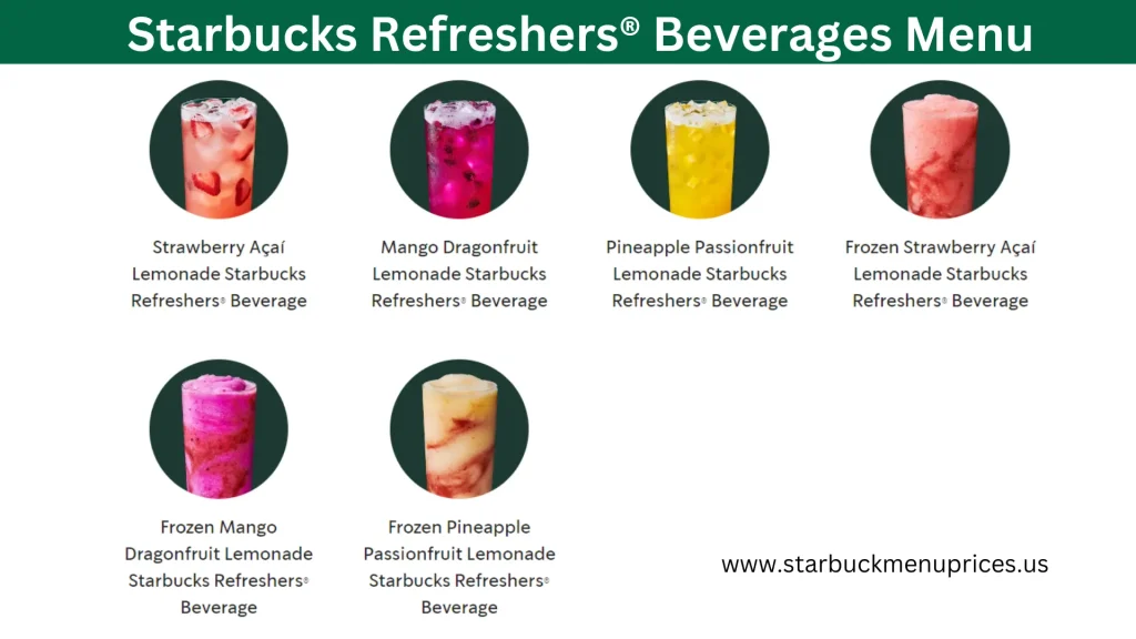 Starbucks Refreshers® Beverages Menu